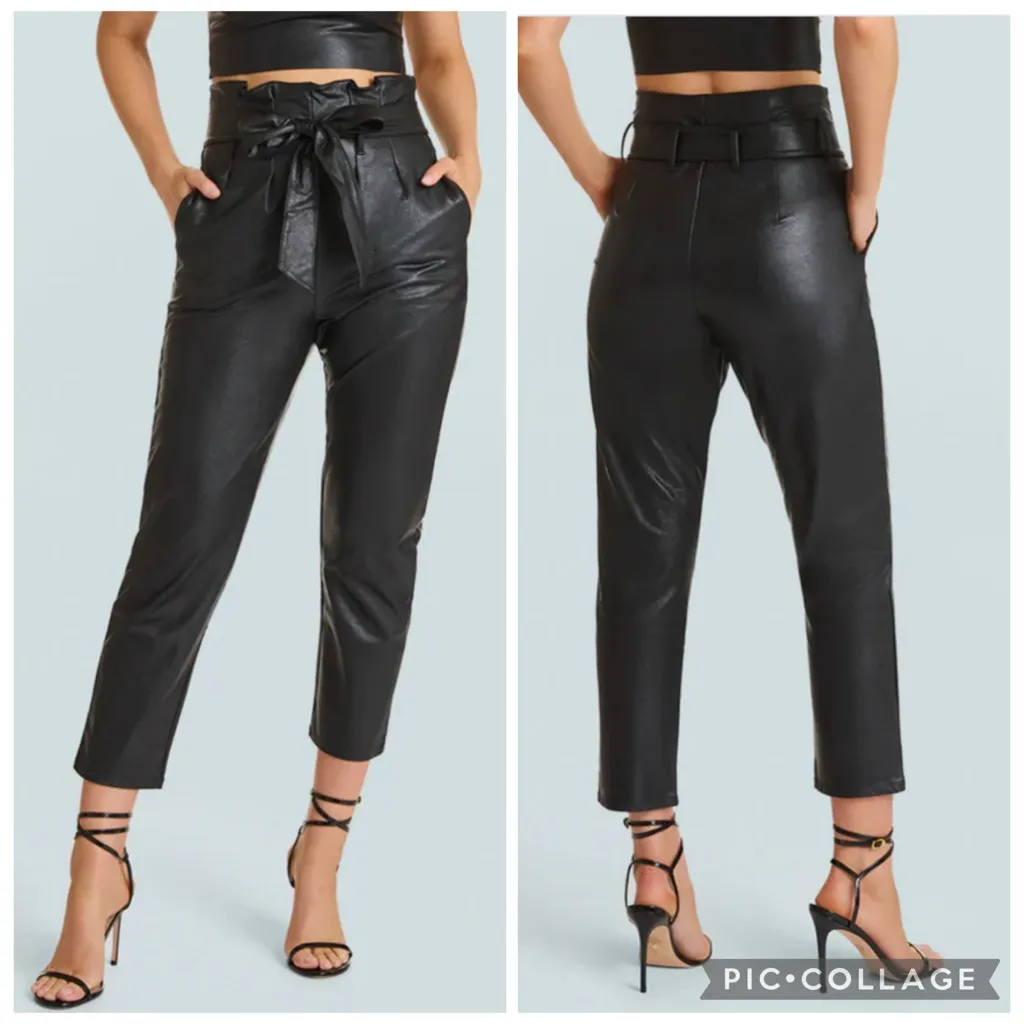 Commando Faux Leather Paperbag Pants Black M - Image 2