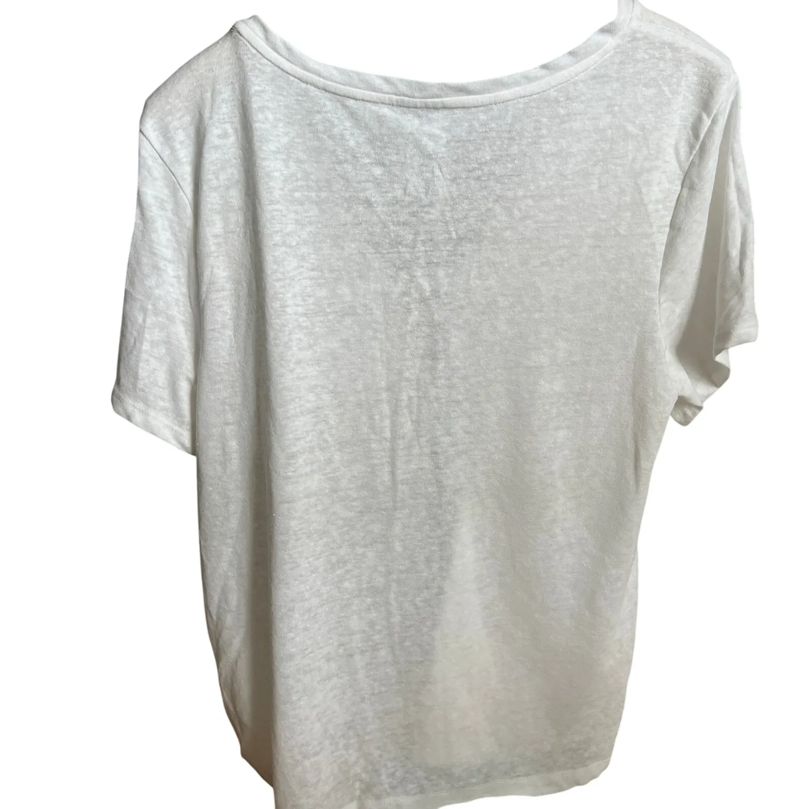 A New Day Women's White Short Sleeve Linen V-Neck T-Shirt - Size XXL- NWT - Image 7