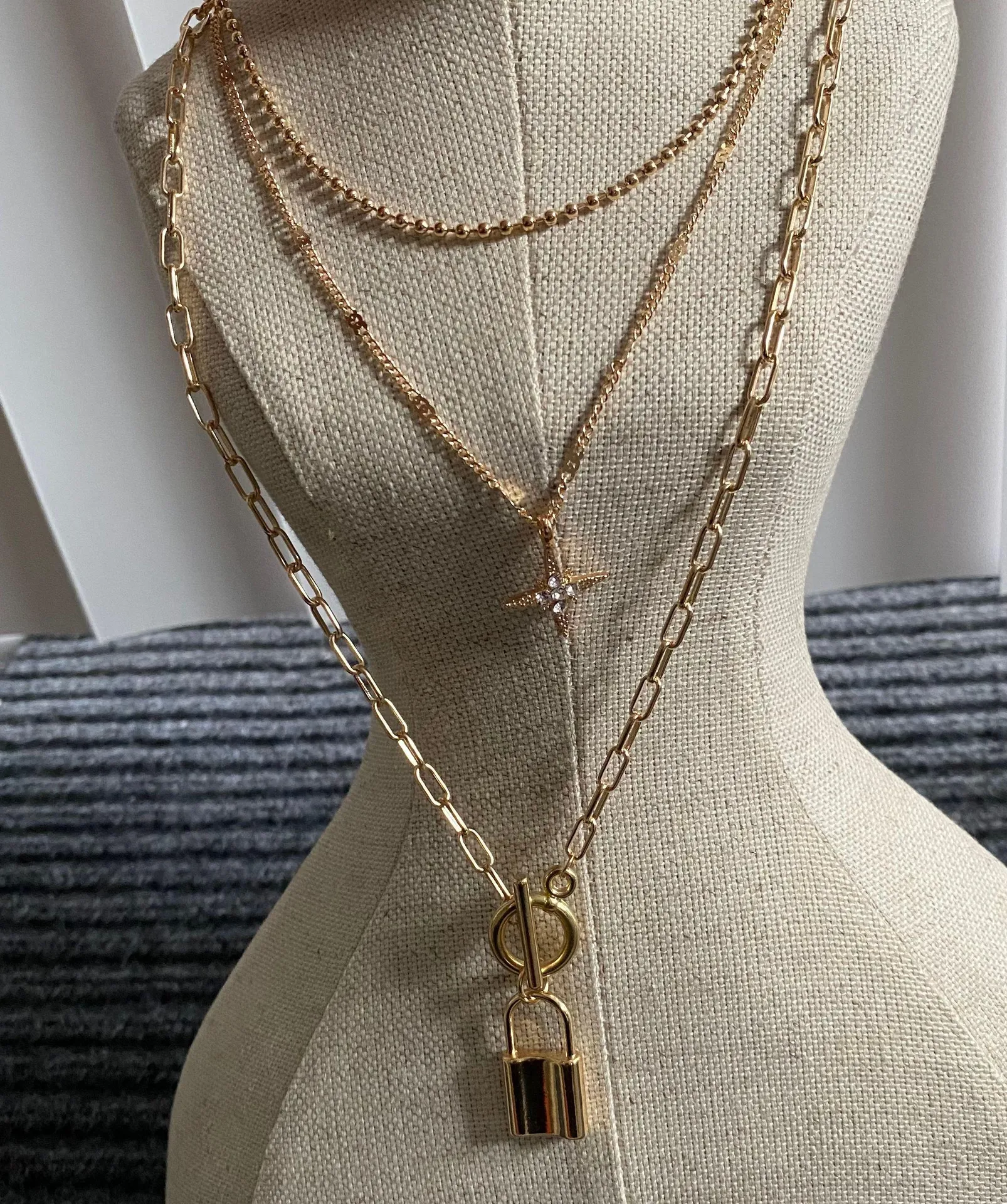 Layered Lock Necklace - Image 4