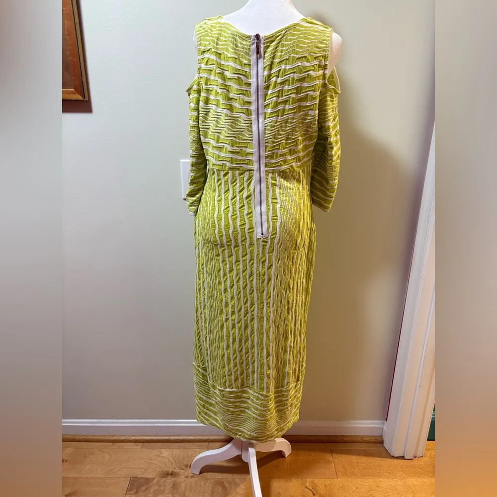 IC by Connie K maxi artsy dress sz M lime green boutique Size M - Image 2