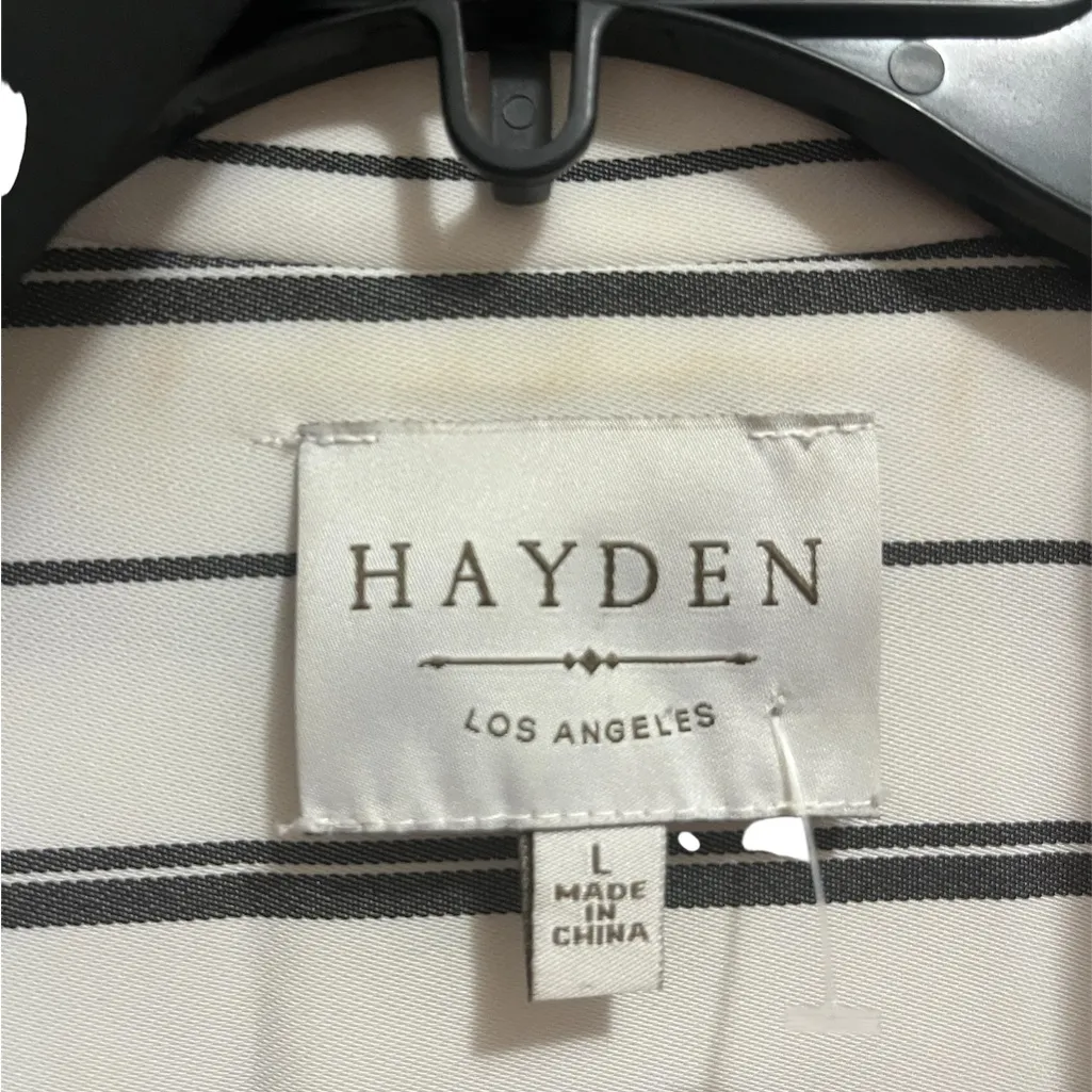 Hayden Black and White Striped Top Tunic Dress with black tie large NWOT - Image 4