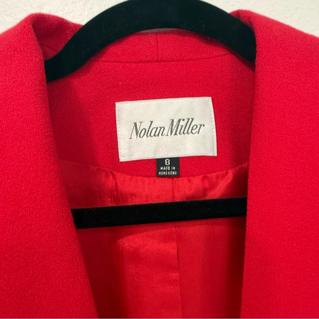 Nolan Miller Vintage Red Wool Beaded Blazer 8 - Image 3