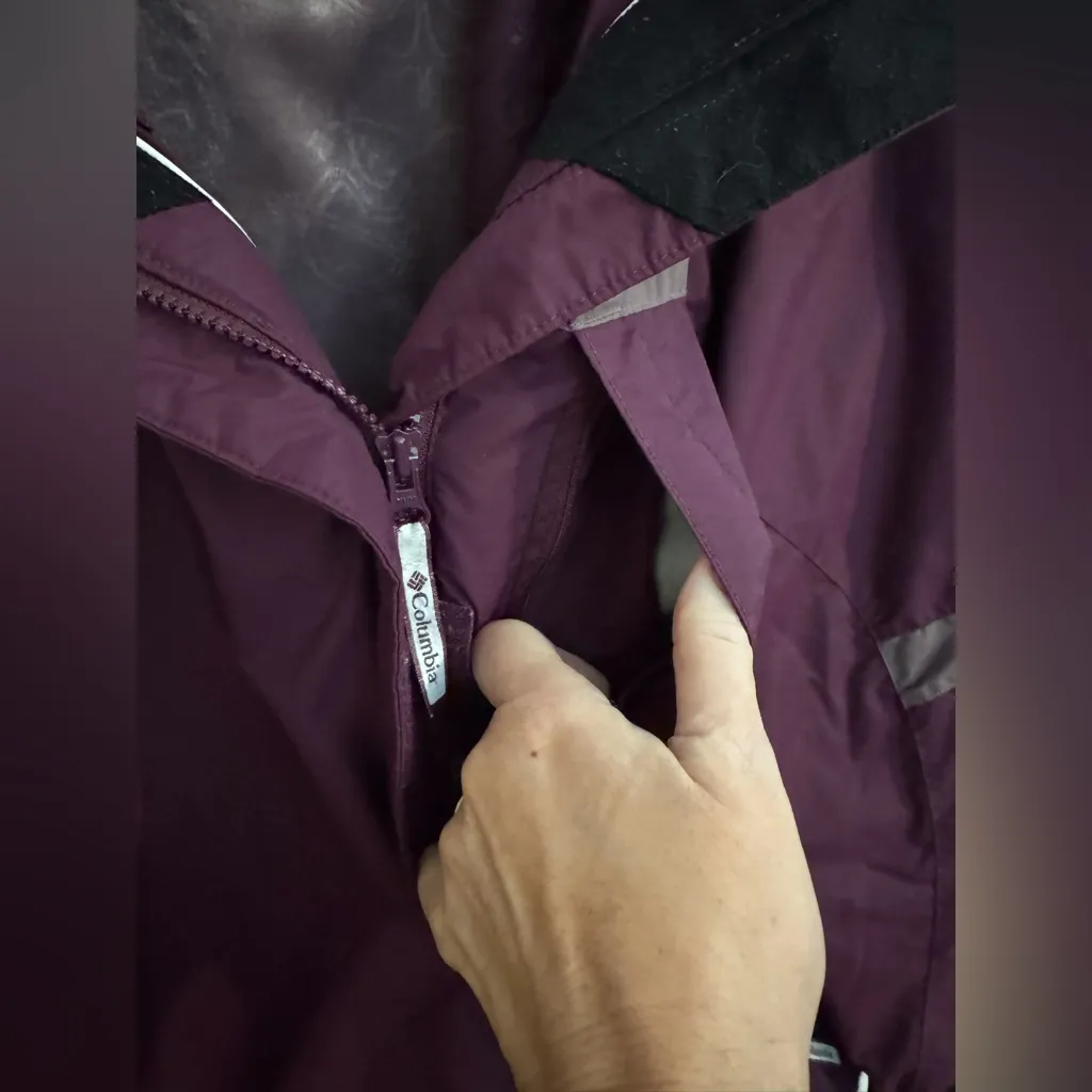 Columbia Womens Interchange Jacket Shell Hooded Zipper Pockets Purple Size XL - Image 9