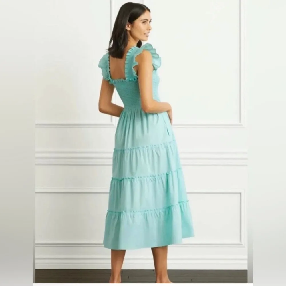 HILL HOUSE HOME Ellie Nap Dress Poplin Midi Limited Edition Bay Blue Small - Image 4