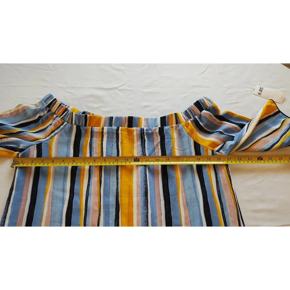 NTW Bar III tricolor striped Off-the-Shoulder Tie Sleeve Dress Size Large - Image 10