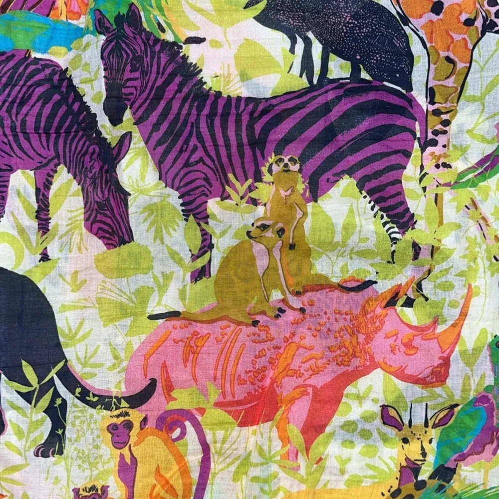 J. Crew Size 10 Jungle Safari Animal Print Popover Henley Shirt Top - Image 4