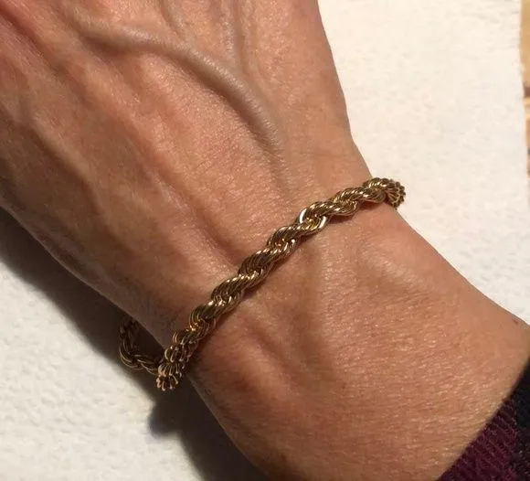 Vintage 14 KGP Rope Chain Bracelet - Image 2
