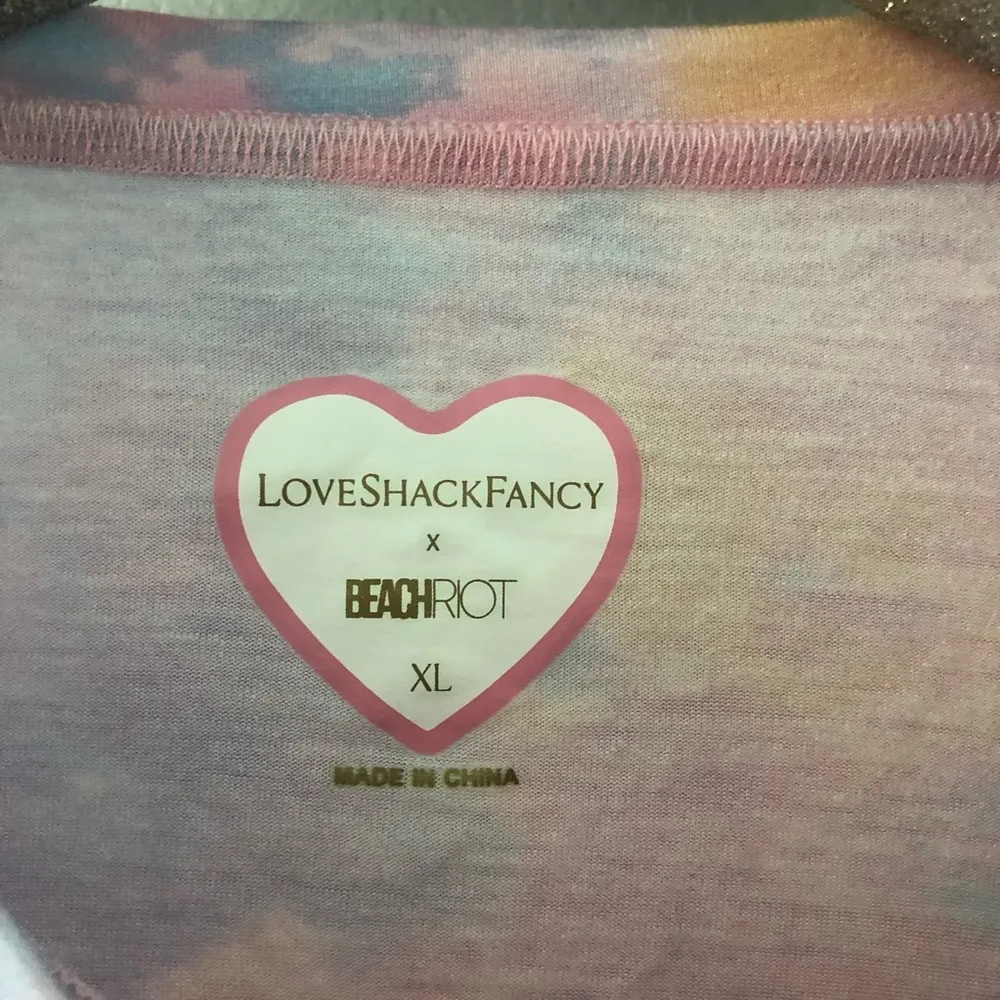 LoveShackFancy x Beach Riot Long Sleeve Tie Dye Crop Top - Image 4
