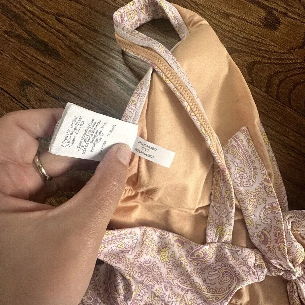 J. Crew Eco Plunge V Neck One Piece Swimsuit In Beach Paisley Size 16 D0612 - Image 12