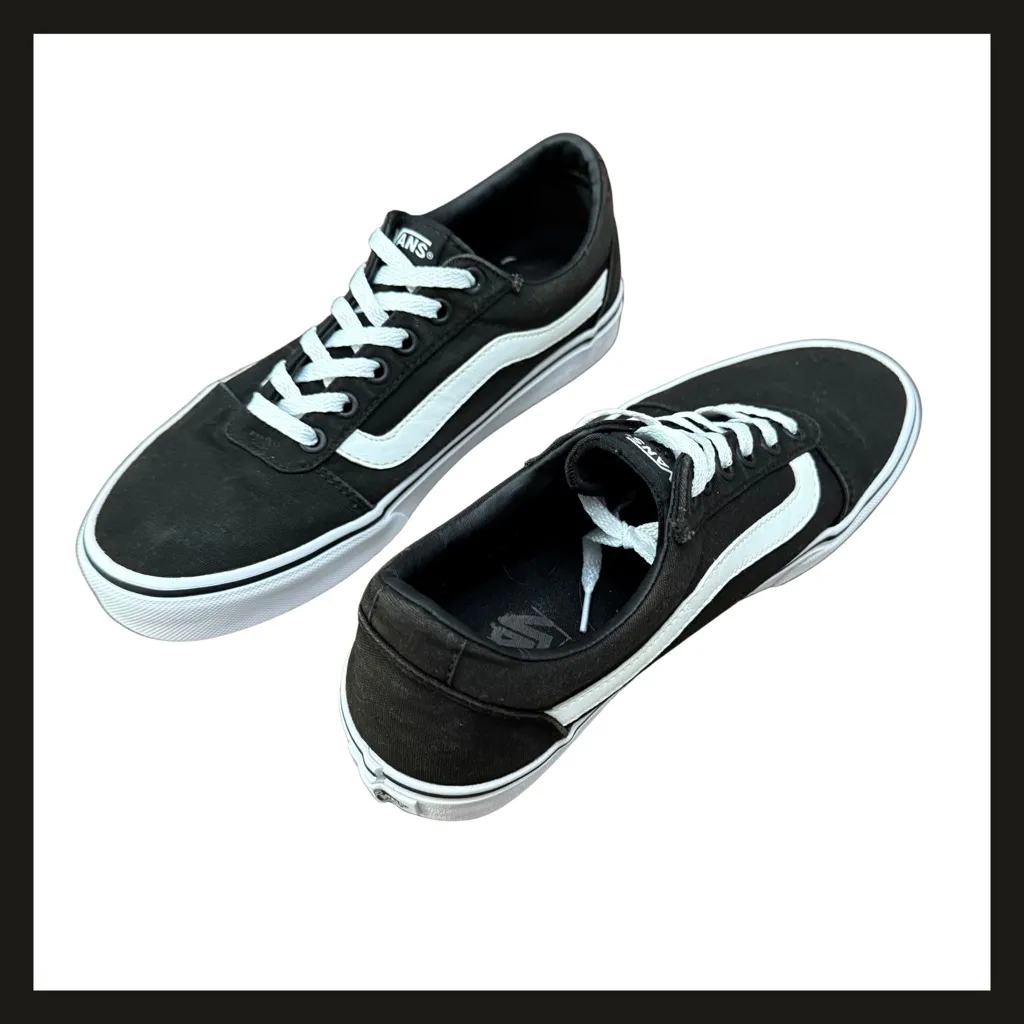 Vans Old Skool Black White Low Top Canvas Skate Shoes Women’s 9.5 Style 500714 - Image 12