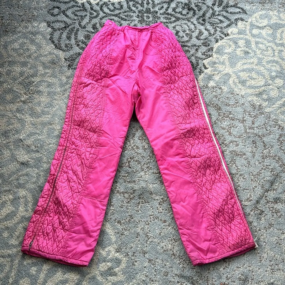Vintage Aspen Ski Wear Two Piece Snow Ski Suit Hot Pink Medium - Image 10