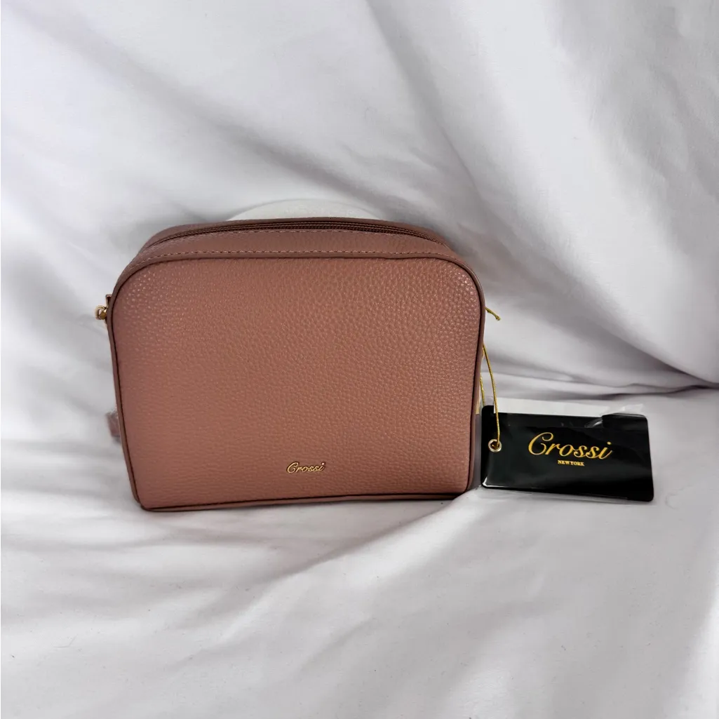 Elegant Tan Crossbody Bag with Structured Design‎ - Image 4