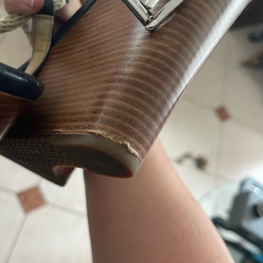 Michael Kors Navy Blue Nautical Wedge Sandals size 9 - Image 7