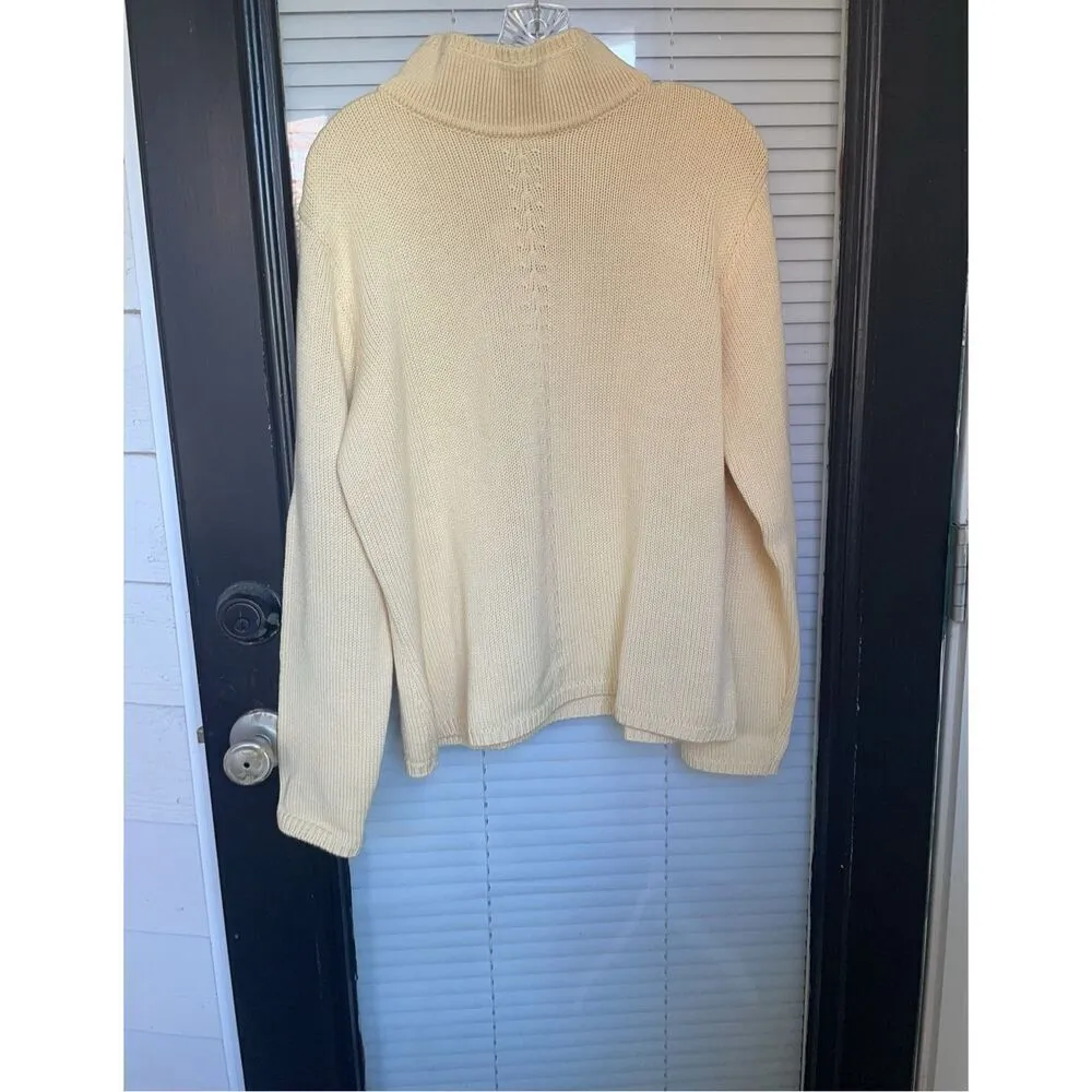 NWT Talbots Mock Neck Long Sleeve Wool Blend Sweater Yellow XL - Image 9