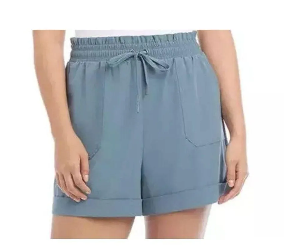 Danskin Women's Paperbag Shorts, Stormy Weather, Sz XXL - Image 6