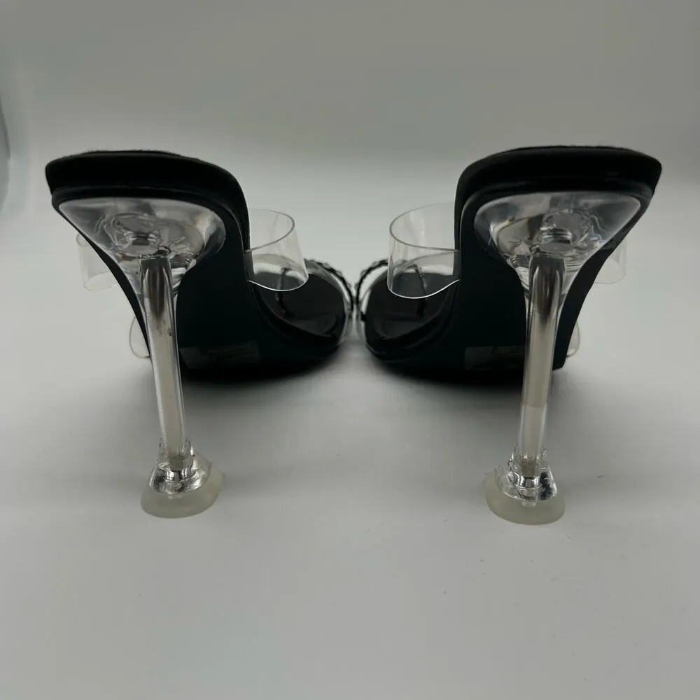 Cape Robbin Sandals Womens 8.5‎ Black Ayslynn Rhinestone Square Toe Sandal NEW - Image 7