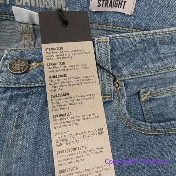 New! Harley Davidson Straight Leg Mid Rise light Blue Jeans Womens, size 32 - Image 11