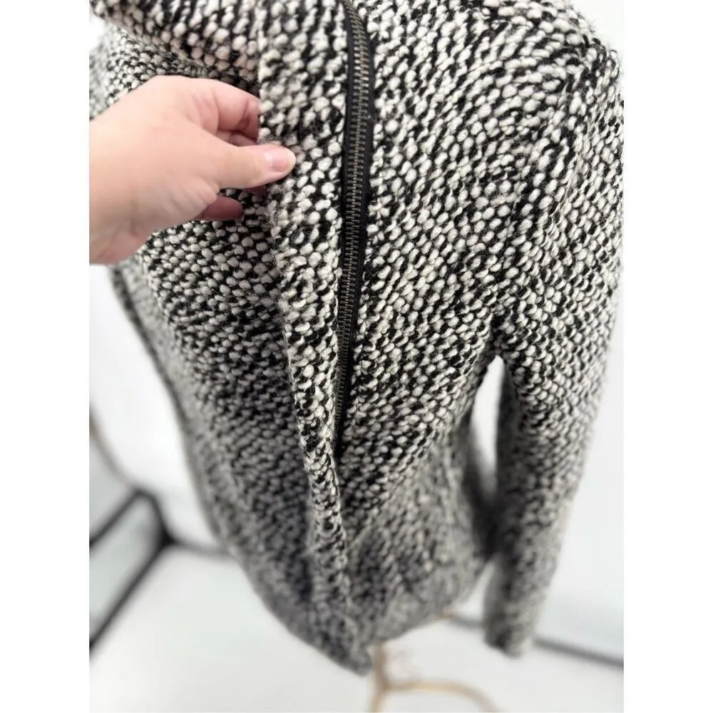 Blank NYC Boucle Knit Motorcycle Moto Jacket Black White Women’s Size XS - Image 7