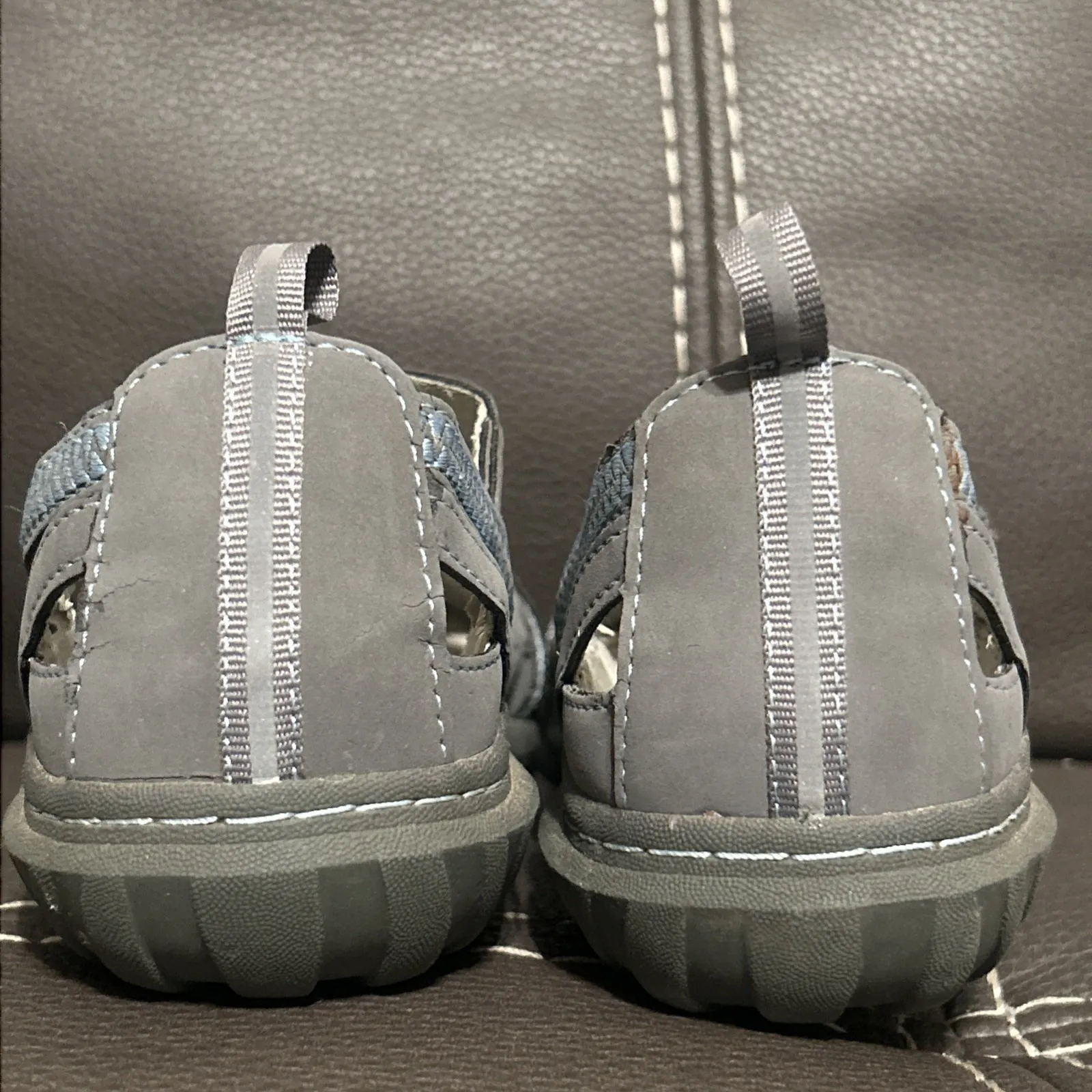 Women's JbU Size 7 1/2 M Shoes Vegan Textile Charlie Encore Guc Gray, And Blue - Image 3