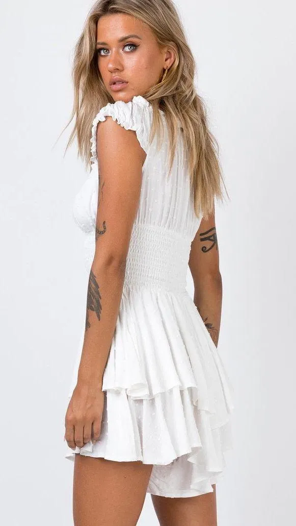 The Love Galore Romper in White - Image 8
