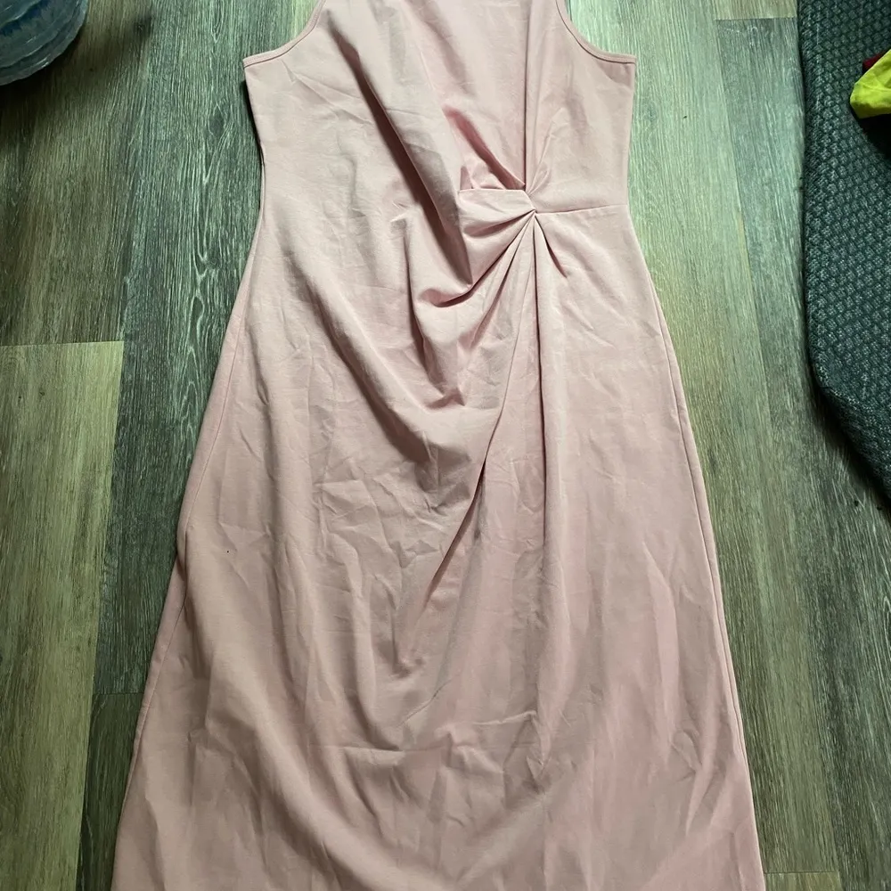 A New Day Sleeveless Gathered Waist Flattering Fitted Pink Midi‎ Dress Sz XL NWT - Image 3