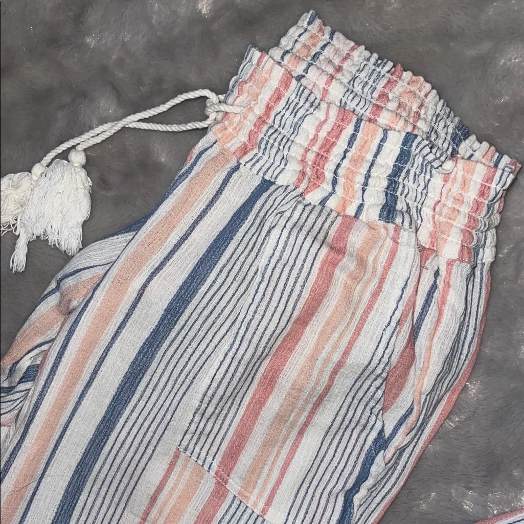 Salt Life Striped Beach Pants Tassel Drawstring Size Small - Image 4
