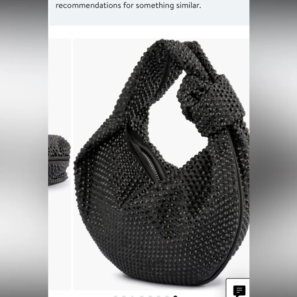 Juliana Crystal Top Handle Bag
Olga Berg black evening designer croissant mini - Image 5