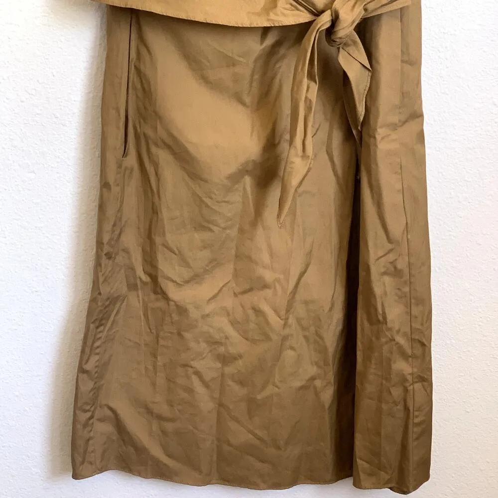 NEW Vince Sleeveless Cotton Shirt Dress in Caramel Brown - Image 8