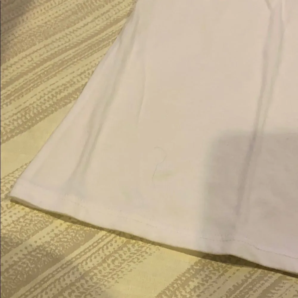 Suburban Riot White T-Shirt with a List of Wine, Size XS - Image 3