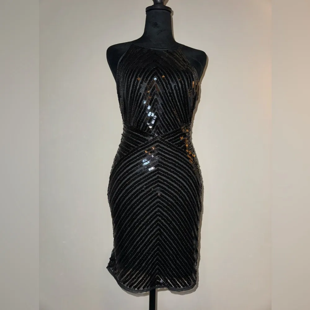 Ace of Spades Black Sequin Bodycon Dress - Image 6