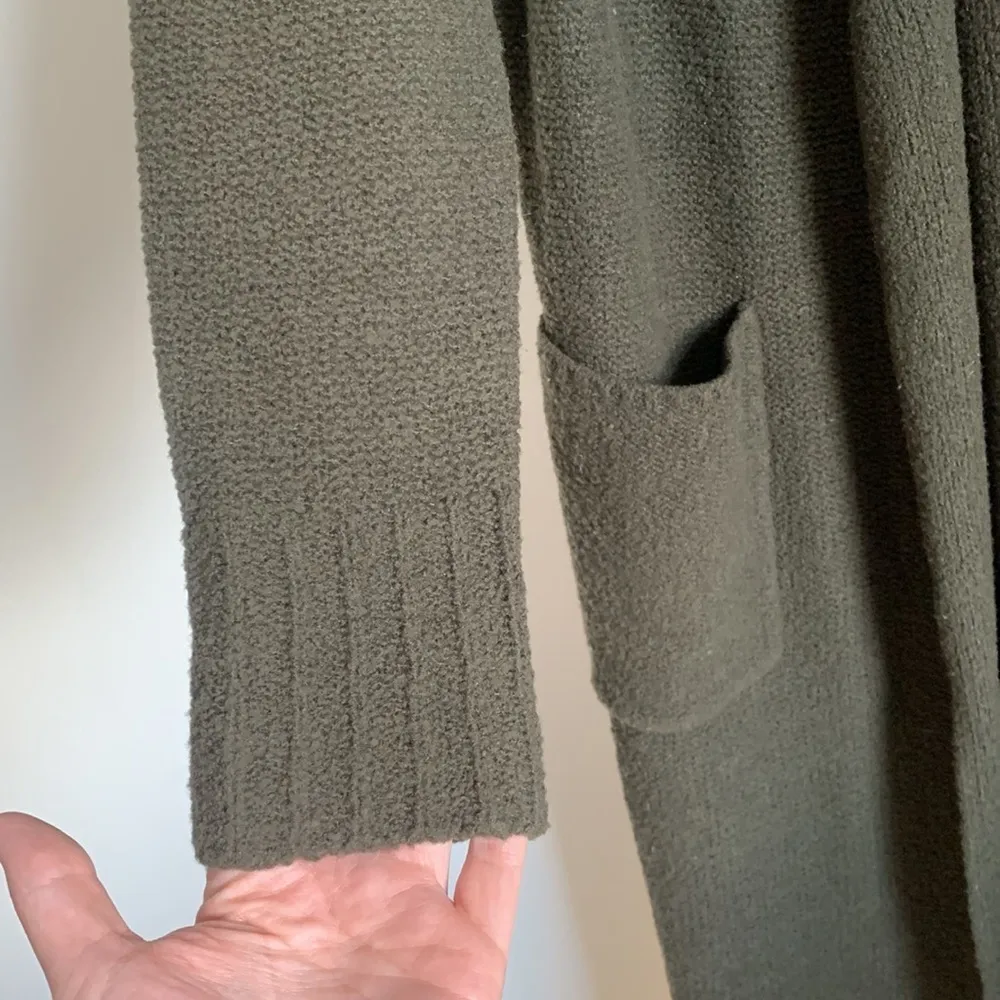 ALC Frank ALC Duster Open Cardigan Dark Green Wool Silk - Image 6