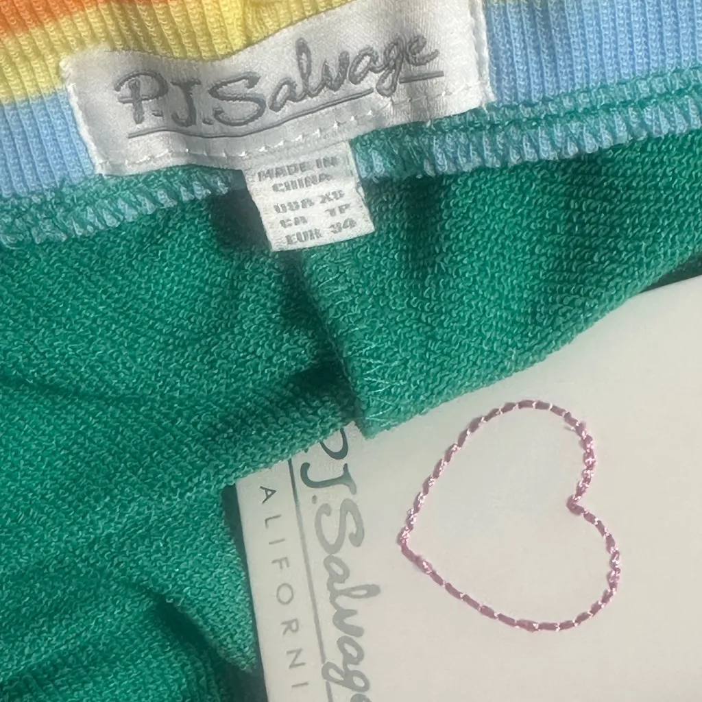 PJ Salvage Live in Color Sea Green Loungewear Shorts NWT Size XS - Image 7