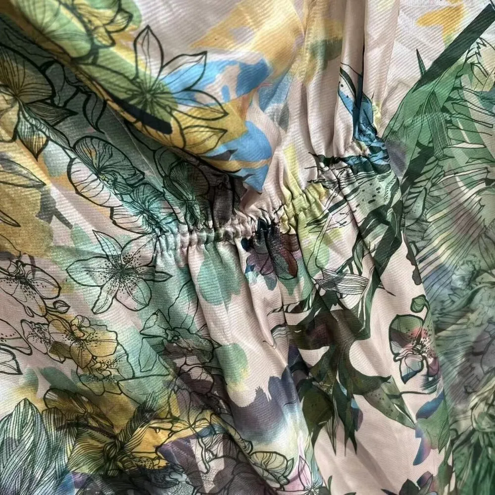 NWOT Diesel Women Floral Midi Dress Oversized Size M Pocket - Image 7