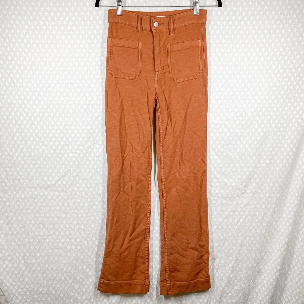 Faherty Burnt‎ Orange Stretch Terry Patch Pocket Bootcut Pants - Image 2