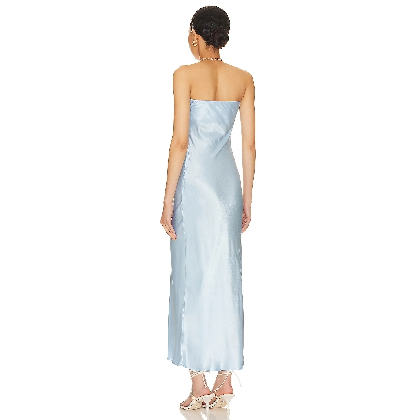 SNDYS X Revolve Angel Strapless Midi Dress Light Blue Minimalist Elegant NWT S - Image 5