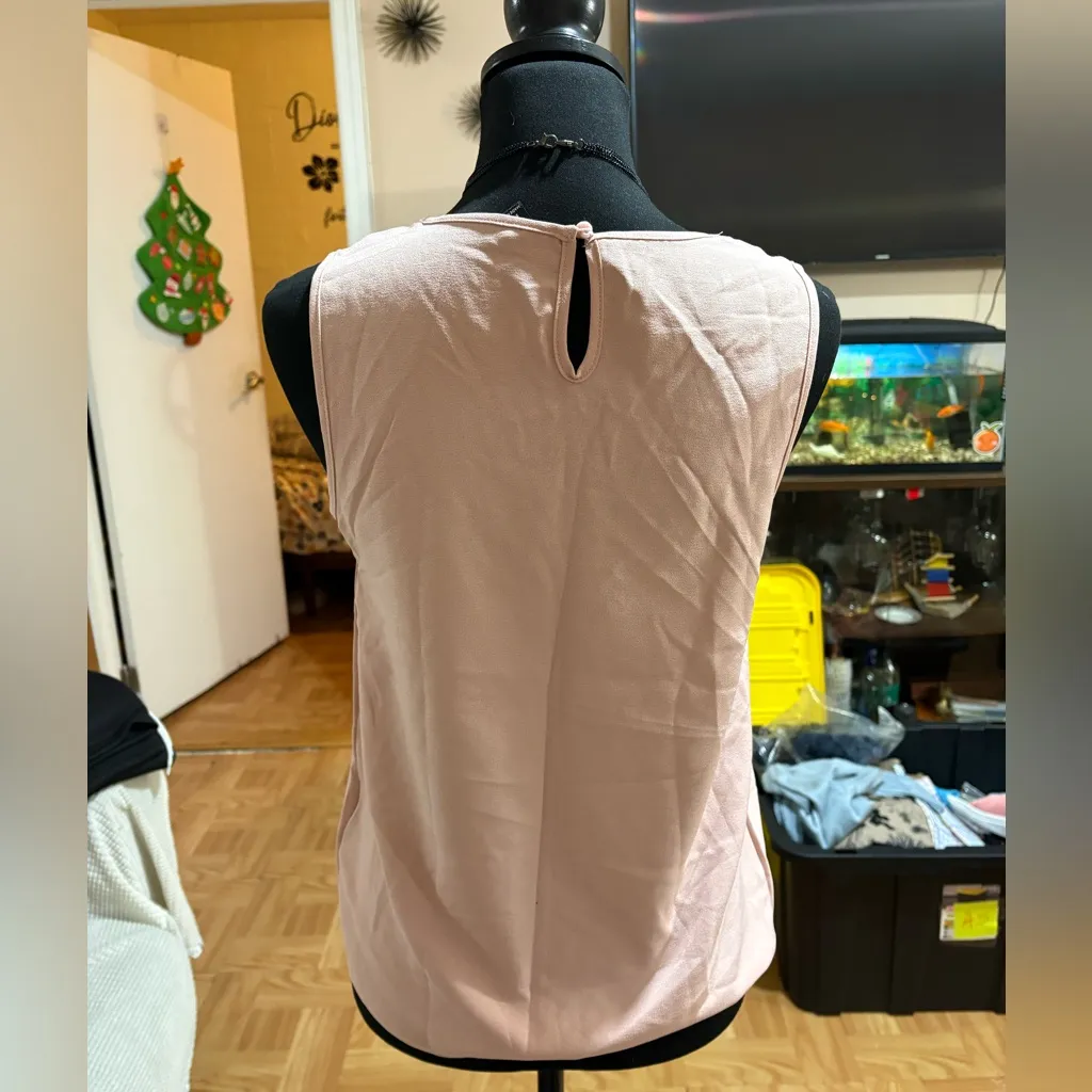 SHEIN Light Pink Lace Accent Tank Top - Image 3