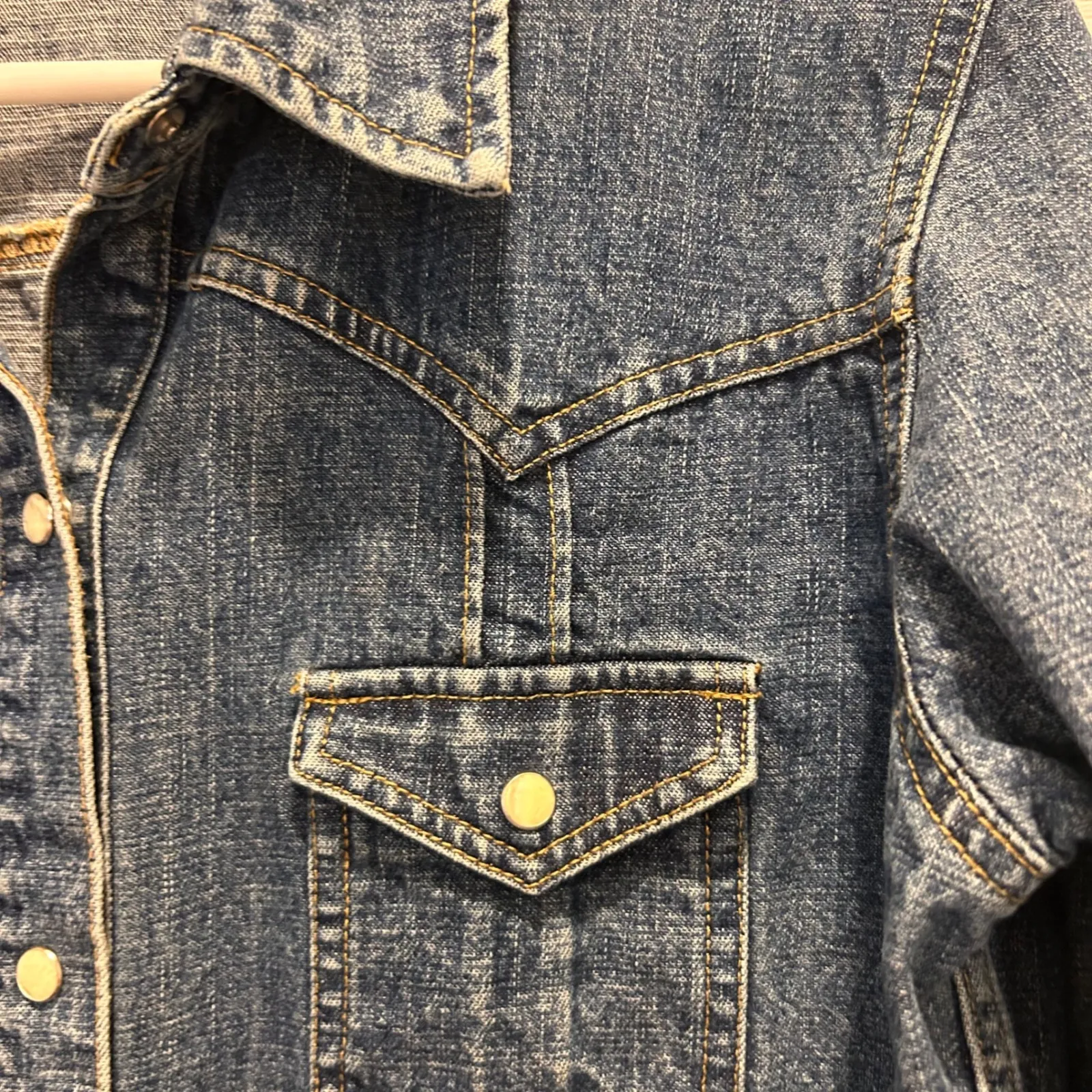 Vintage Arizona Jean‎ Company Denim Western Shirt Womens X-Large Long Sleeve - Image 6