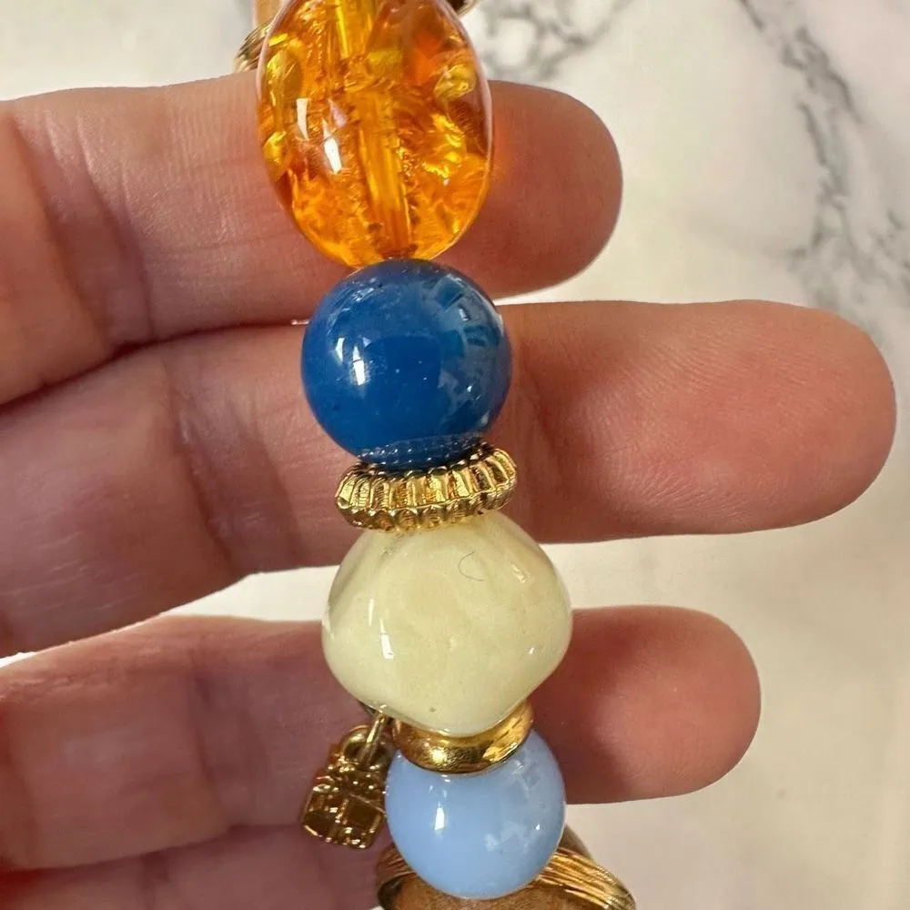 Liz Claiborne orange and blue stretchy bracelet - Image 5