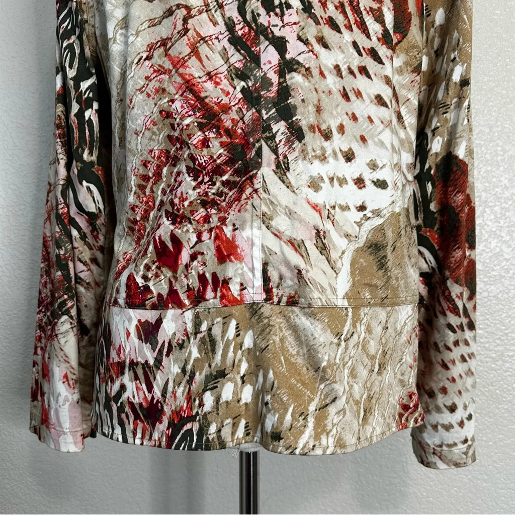 Additions by Chico's Abstract Button Down Blazer Shacket Jacket, Sz Medium - Image 10