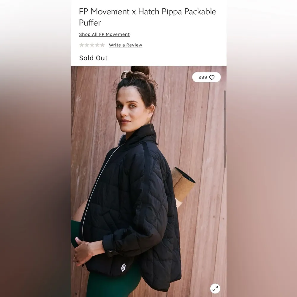 Free People Movement Hatch Pippa Puffer Jacket Black Size S NWT - Image 5