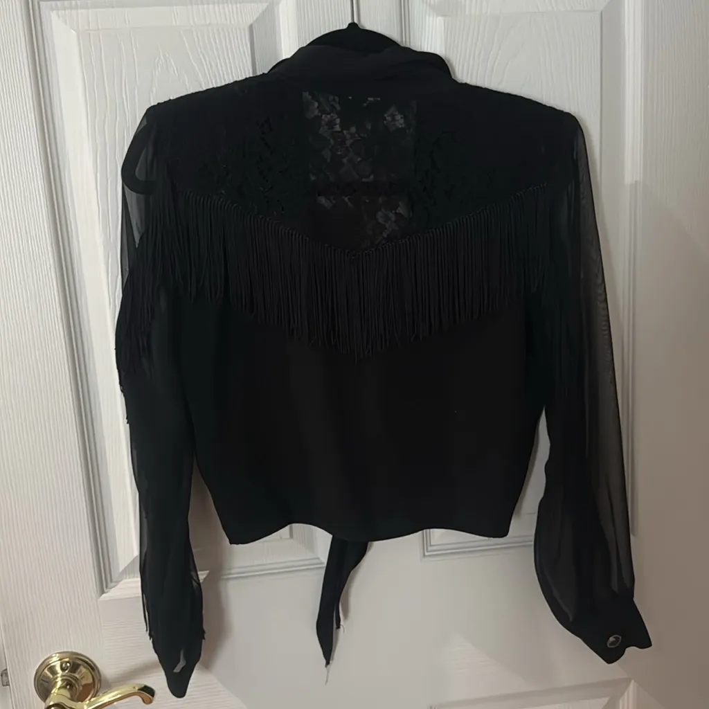 VINTAGE 80s SAM. Black Sheer Button - Image 7