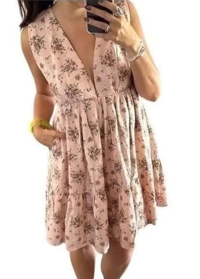 House Of Harlow Linen mini dress bohemian summer - Image 2