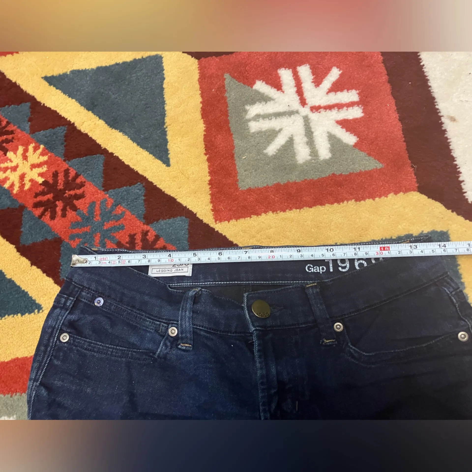 Gap 1969 Women’s Dark Blue Denim Jeans size 25/0 - Image 15