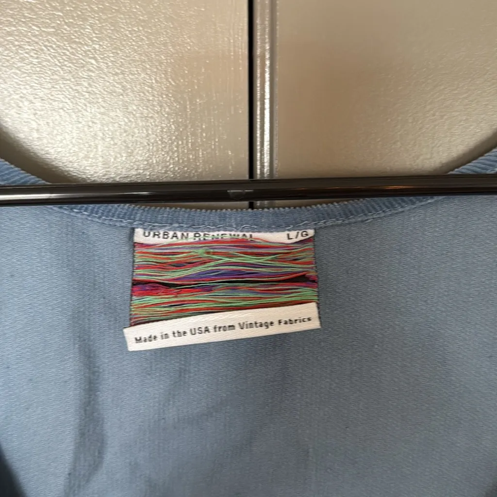 Urban Renewal Urban Outfitters Blue Boxy Sleeveless Corduroy Dress - Image 3