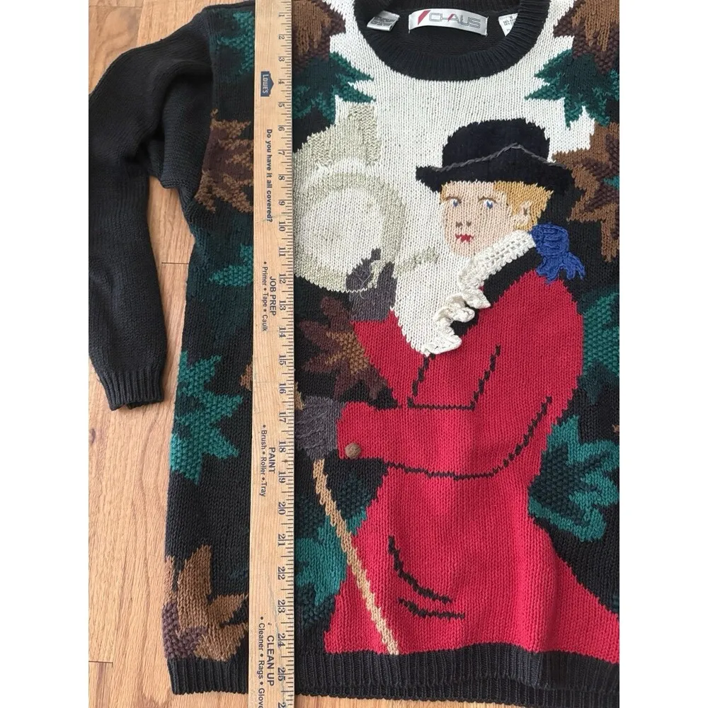 Vtg Chaus Equestrian Sweater Small Oversized Horse Champ Best Show Knit - Image 4