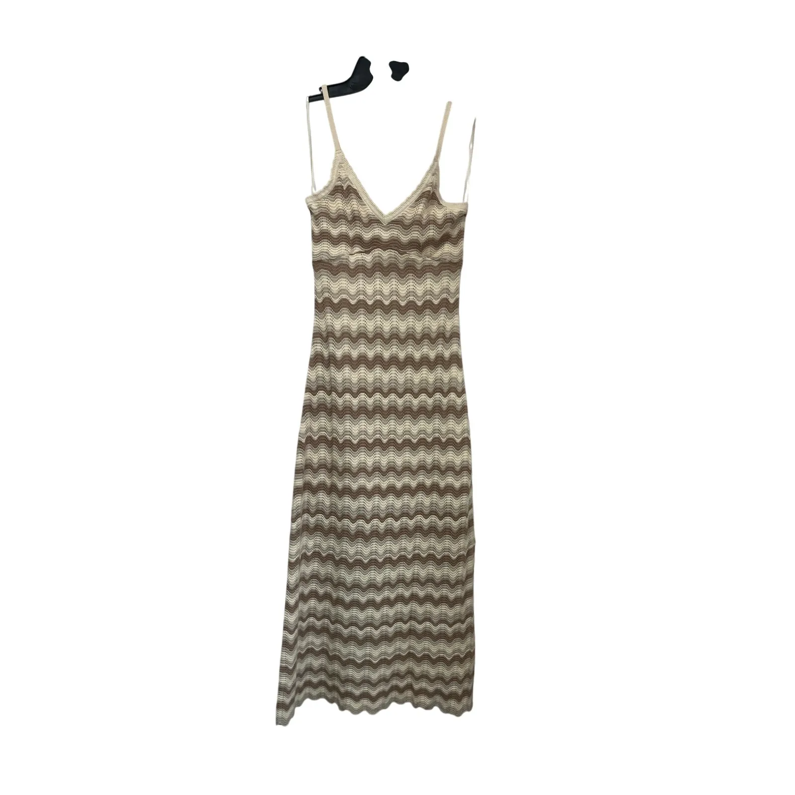 Hollister Crochet Knit Neutral Chevron Boho Festival Midi Dress Size XS - Image 2