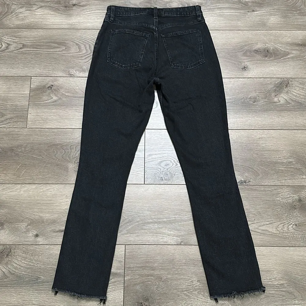Abercrombie‎ & Fitch The Skinny High Rise Split Raw Hem Black Stretch Jeans 27 - Image 6