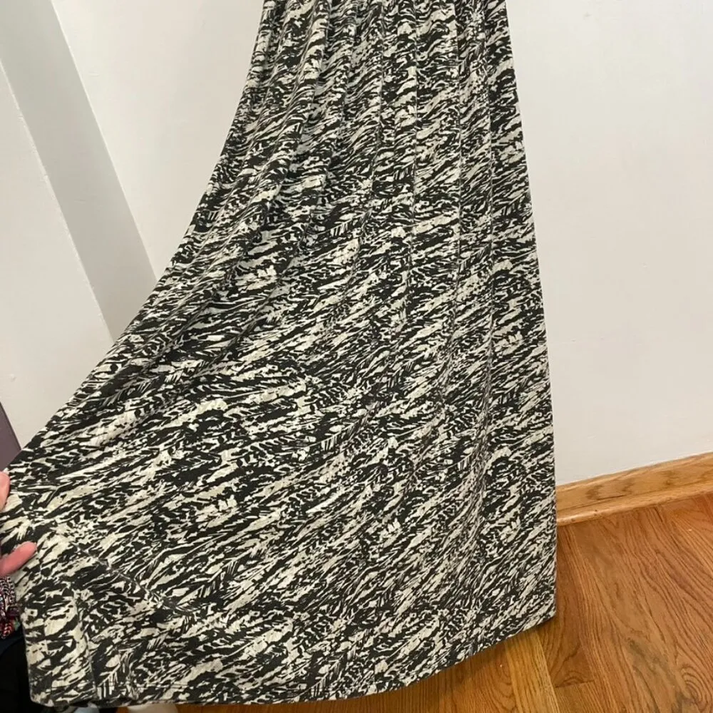 TORRID 1 Plus Size Feather Sleeveless Maxi Dress Cream Black Print Tie Back Boho - Image 16