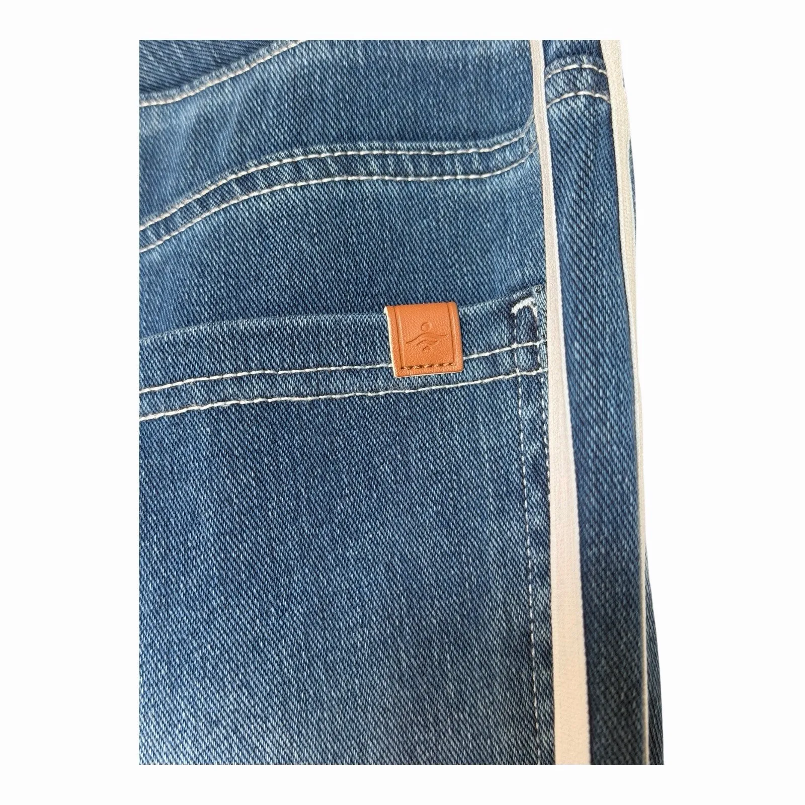 Halara Flex Women High Waisted Stripe Wide Leg Flowy Jeans Pockets Large NWOT - Image 6