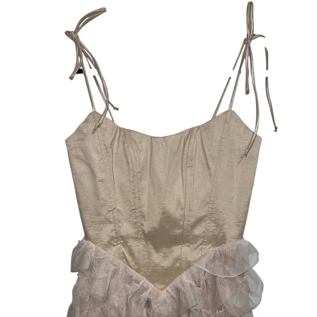 Show Me Your Mumu Francesca Corset Maxi Dress Champagne Tulle Ruffle - Image 6